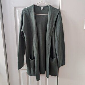 TWIK by Simons - Sage Green Long Hooded Cardigan Sweater / Veste longue